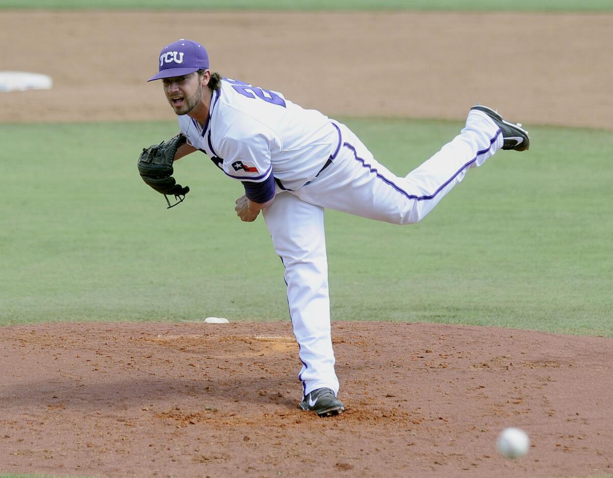 TCU pitcher Brandon Finnegan took a two-hit shutout into the seventh inning against Pepperdine on Saturday.