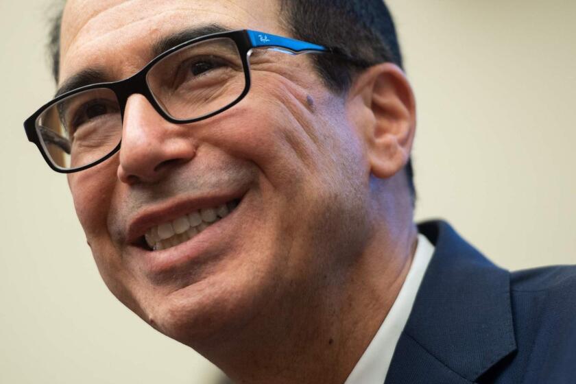 US Secretary of Treasury Steven Mnuchin testifies during a House Committee on Financial Services hearing on Capitol Hill in Washington, DC, May 22, 2019. (Photo by SAUL LOEB / AFP)SAUL LOEB/AFP/Getty Images ** OUTS - ELSENT, FPG, CM - OUTS * NM, PH, VA if sourced by CT, LA or MoD **