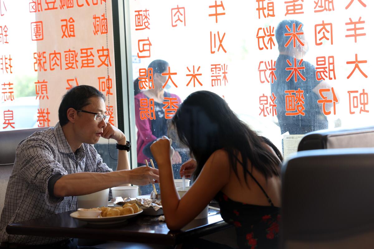 Customers eat at YungHo, a Taiwanese breakfast and brunch spot on Valley Boulevard in San Gabriel on Thursday.