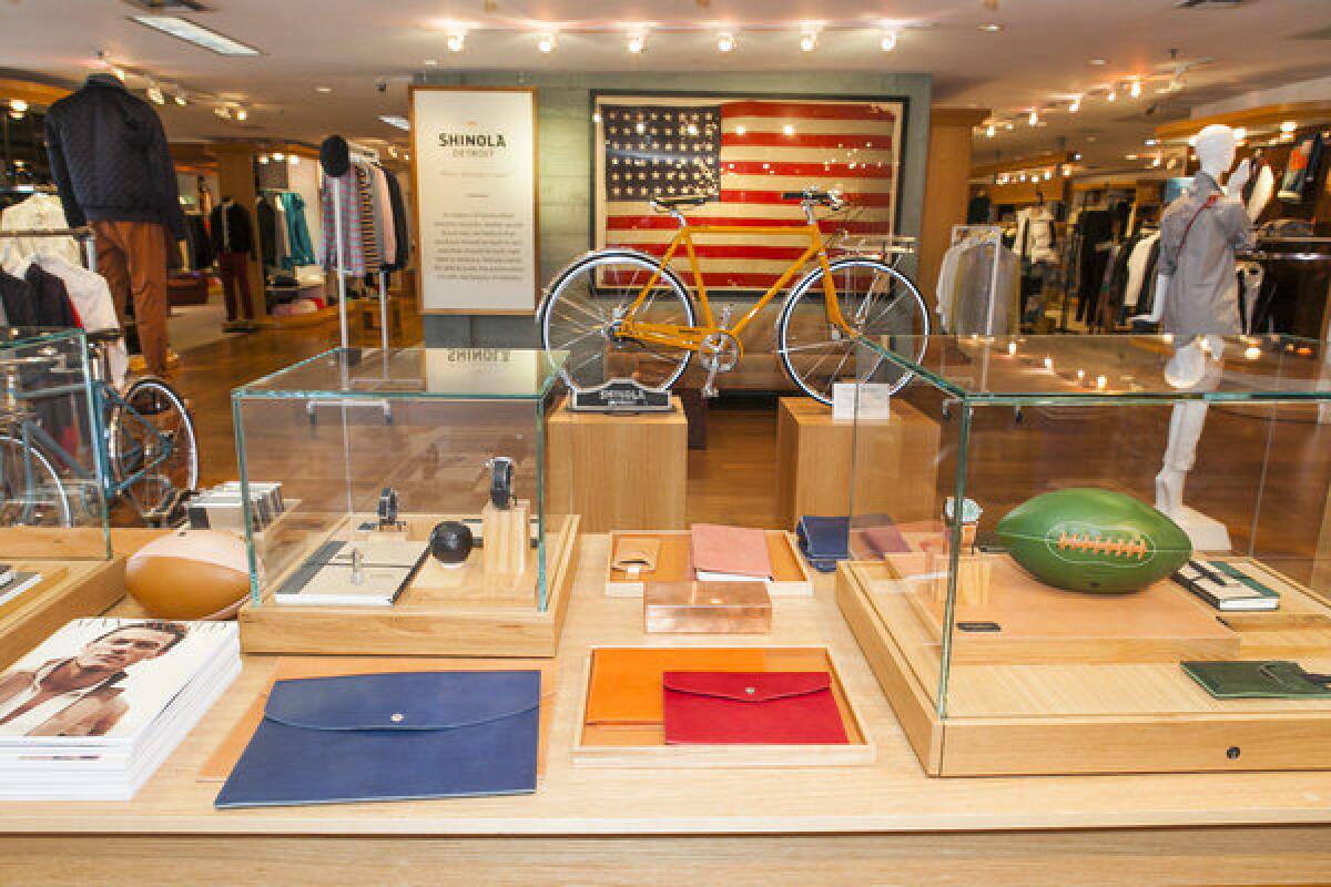 Shinola's new display at the Ron Herman Fred Segal Center store on Melrose.