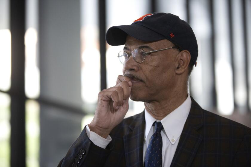 Former U.S. Rep. Mel Reynolds speaks to members of the media at the Dirksen U.S. Courthouse after receiving a six month jail term on May 10, 2018, for failing to file tax returns for four years. Reynolds fought the misdemeanor tax charges against him until the eve of his sentencing hearing.