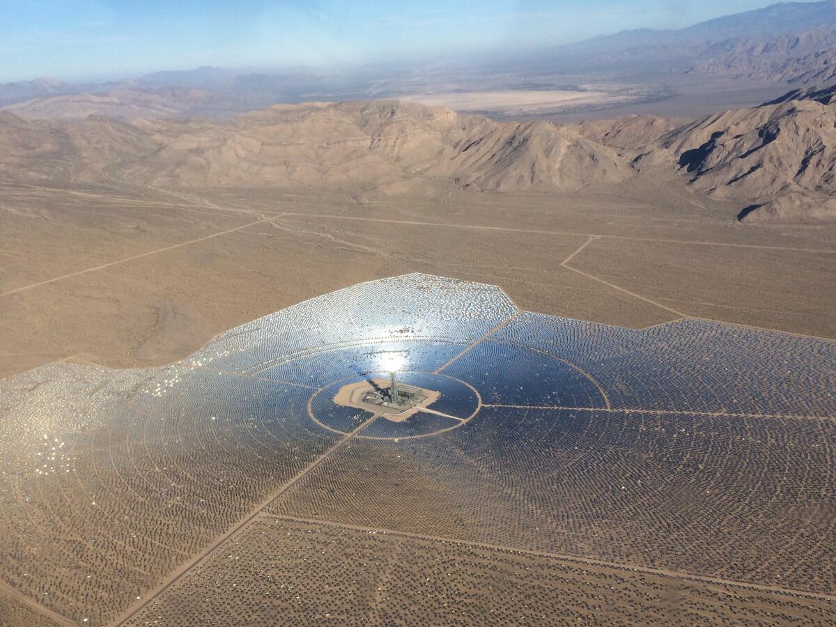 I took this photo of the Ivanpah solar project from the air in 2014. Most solar farms look nothing like this.