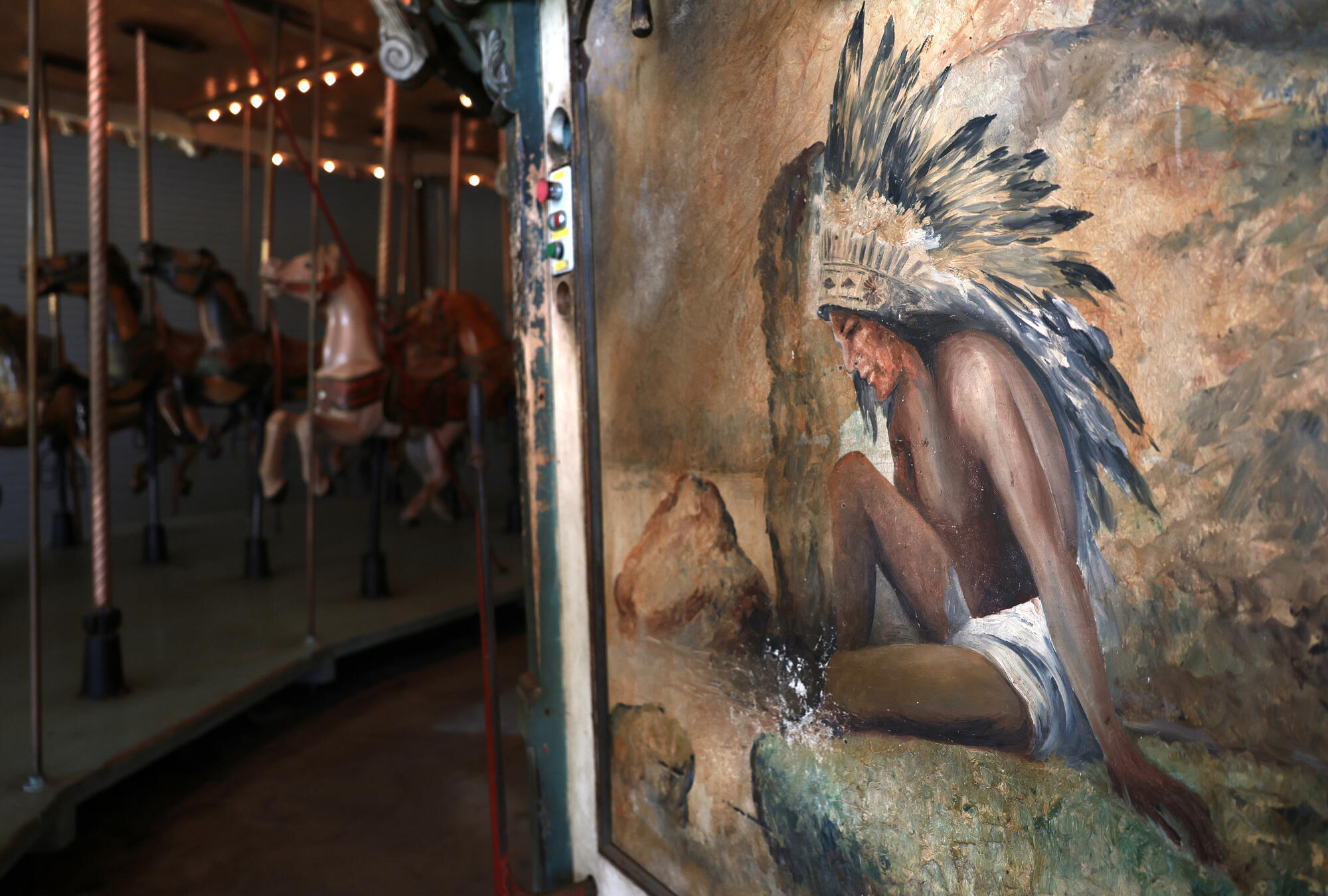 The Griffith Park merry-go-round, which is presently nether refurbishment pinch plans to unfastened soon.