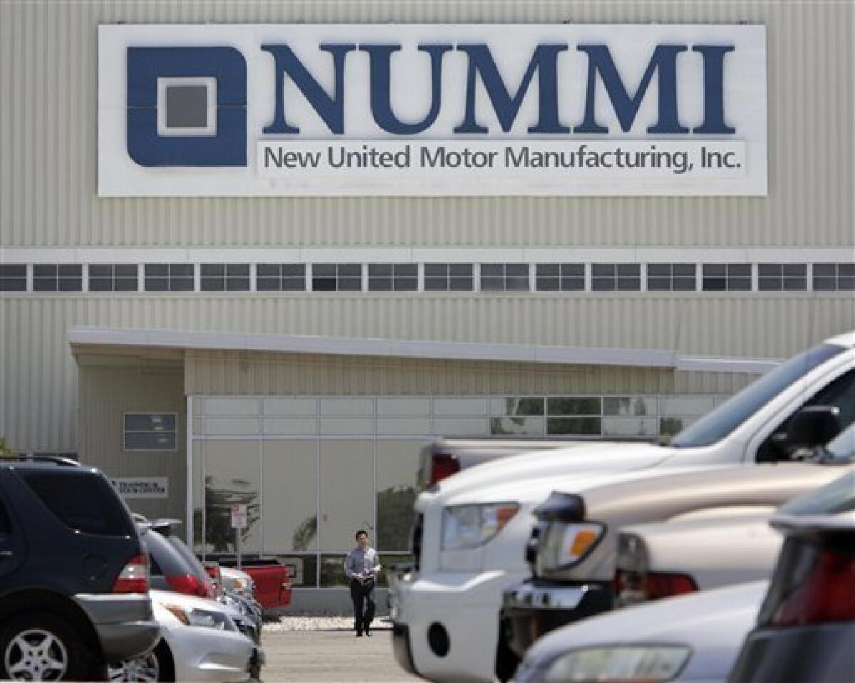 FILE - In this July 1, 2009 file photo, shows the exterior view of the New United Motor Manufacturing Inc., or Nummi, a General Motors joint venture with Toyota Motor Corp., in Fremont, Calif. Toyota Motor Corp. plans to end production in March 2010 at a California joint venture where it has built vehicles with General Motors, the company said Thursday, Aug. 27, 2009. (AP Photo/Paul Sakuma, file)