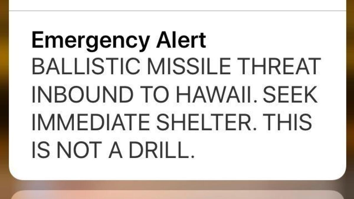 On Jan. 13, 2018, the Hawaii Emergency Management Agency sent this false alert about an incoming missile.