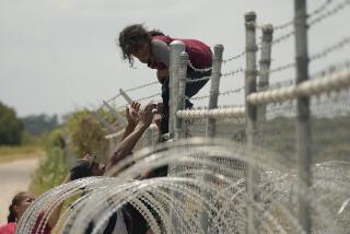 Migrantes que cruzaron el río Bravo (o Grande) desde México hacia Estados Unidos escalan por una cerca con alambre de púas, el lunes 21 de agosto de 2023, en Eagle Pass, Texas. (AP Foto/Eric Gay, Archivo)