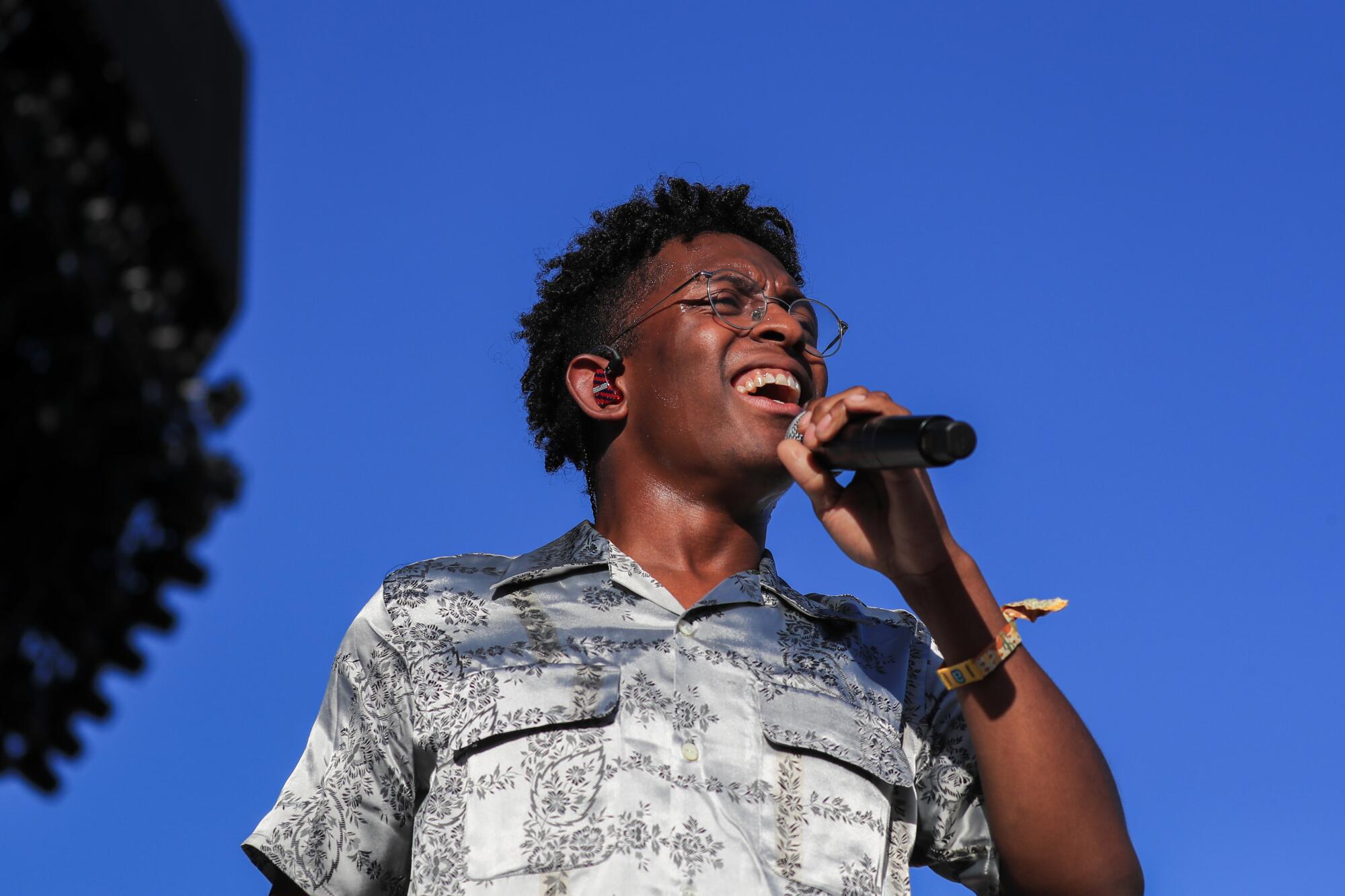 Breland performs on the Mane Stage on the first day of Stagecoach 2023.