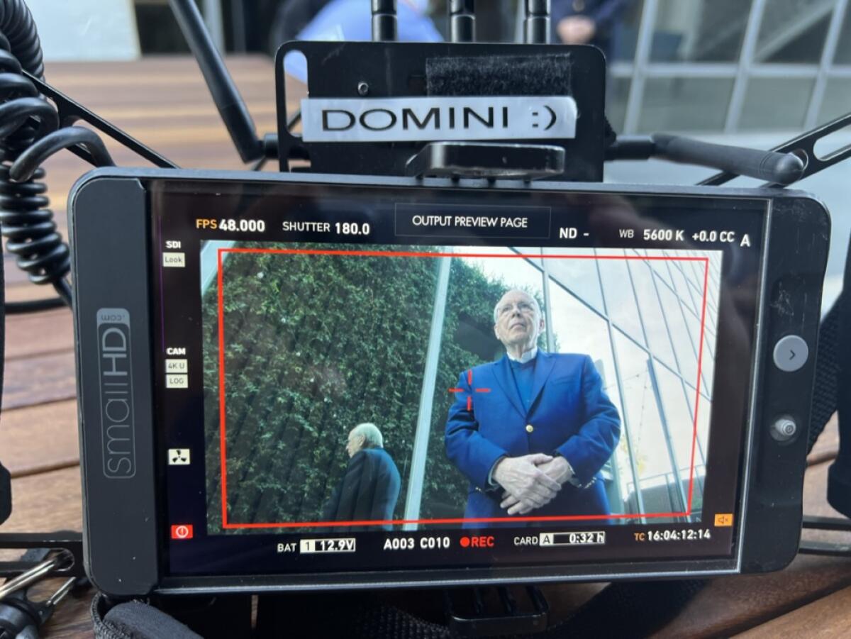 John Dean during the filming of "Watergate: Blueprint for a Scandal" in 2020.