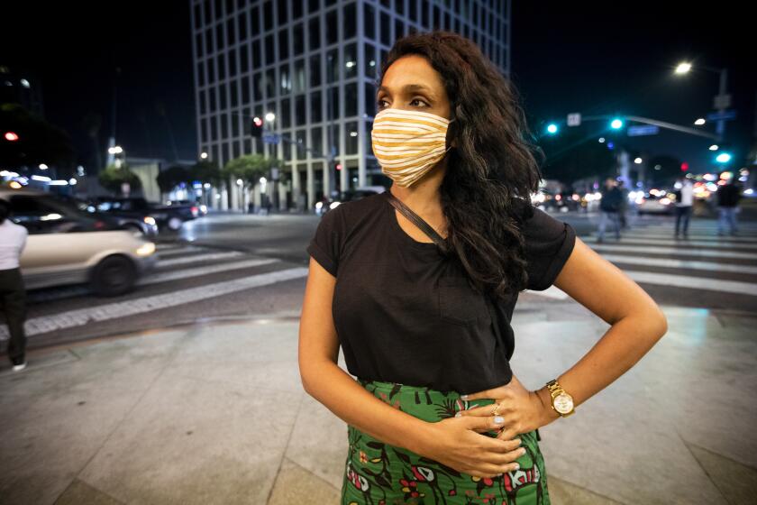 LOS ANGELES, CA - NOVEMBER 03: Portrait of Nithya Raman. She is running for LA City Council on election evening on Tuesday, Nov. 3, 2020 in Los Angeles, CA. (Francine Orr / Los Angeles Times)