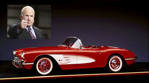 John McCain and a 1958 Corvette