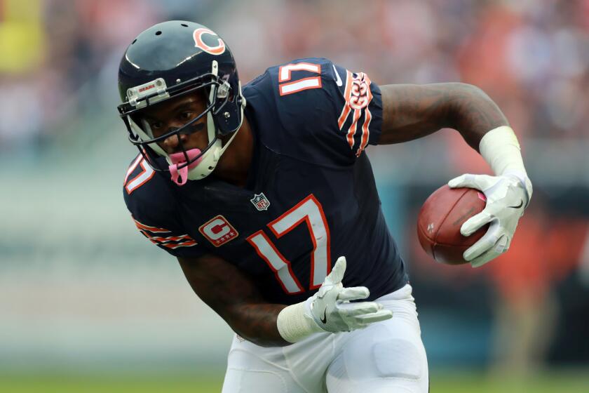 Bears wide receiver Alshon Jeffery (17) catches a pass against the Jacksonville Jaguars on Oct. 16.