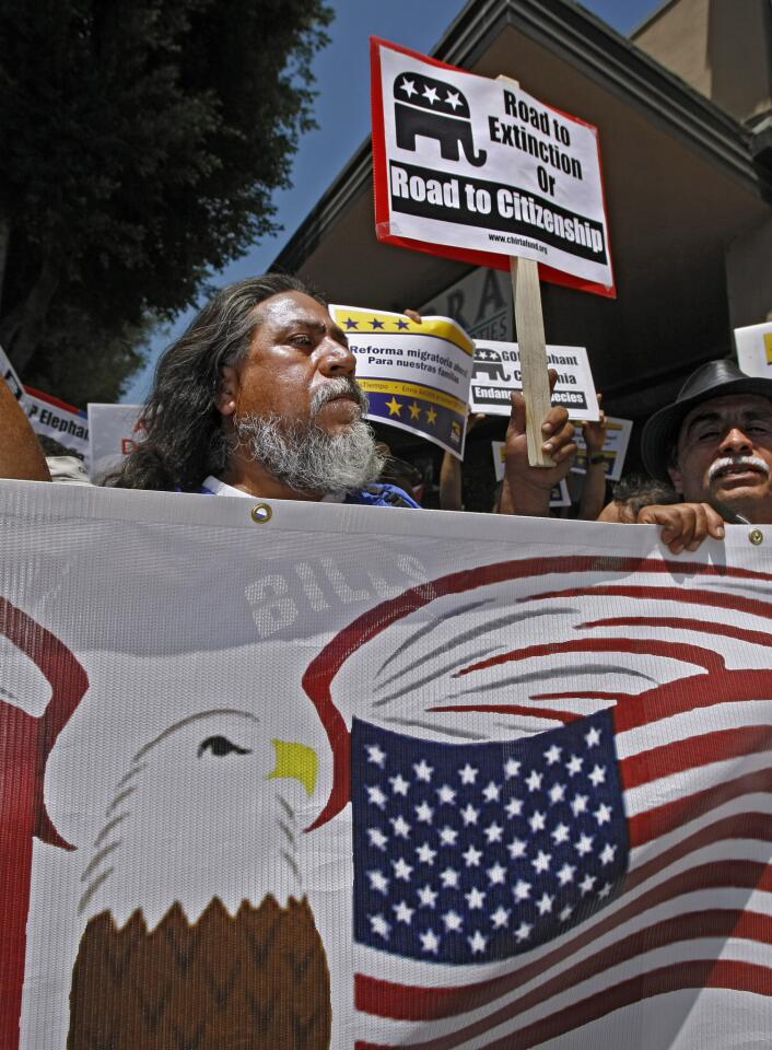 Photo Gallery: Immigration reform rally at Burbank's Republican Party offices