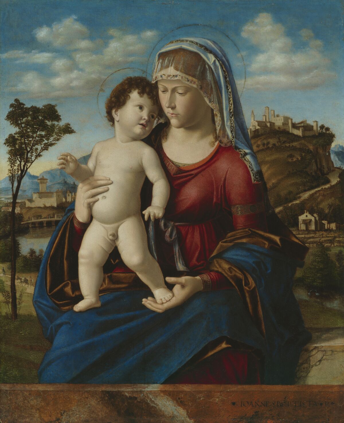 Cima da Conegliano, "Madonna and Child in a Landscape," circa 1496-1499, oil on panel
