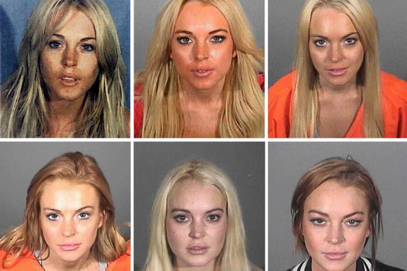 Lindsay Lohan booking photos.