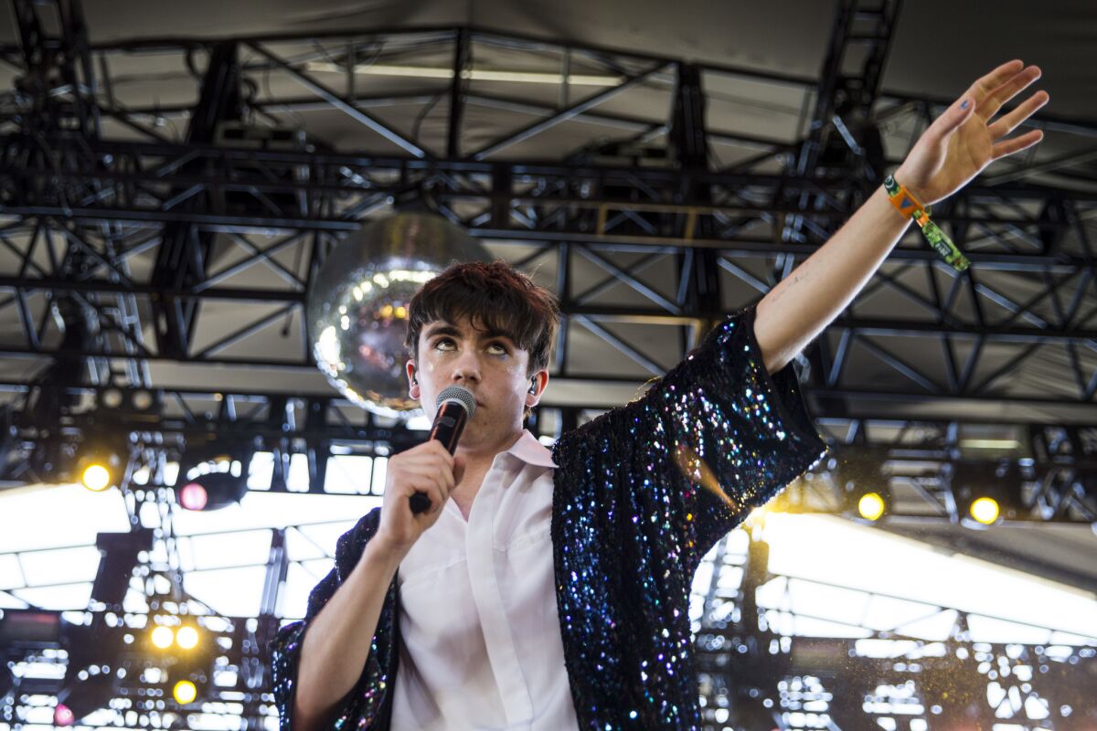 Declan McKenna performs Saturday at the Coachella Valley Music and Arts Festival.