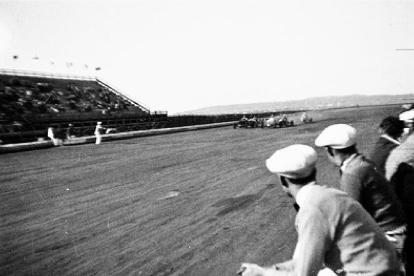 Dusty action at Silvergate Speedway, circa 1934. The 5/8-mile dirt oval operated from 1933 to 1936.