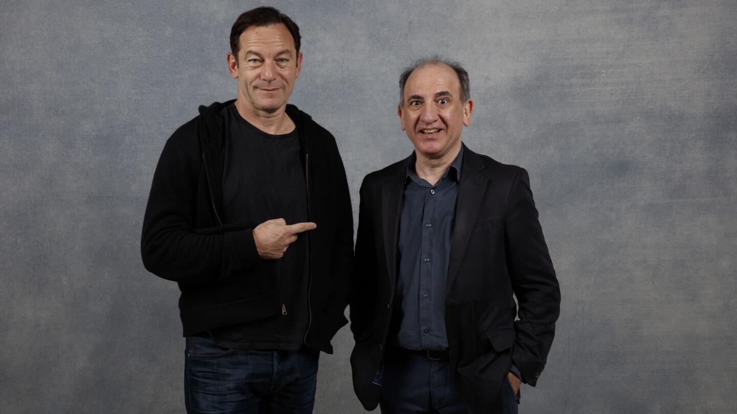 Actor Jason Isaacs and writer/director Armando Iannucci, from the film "The Death of Stalin," photographed in the L.A. Times Studio during the Sundance Film Festival in Park City, Utah, Jan. 20, 2018.