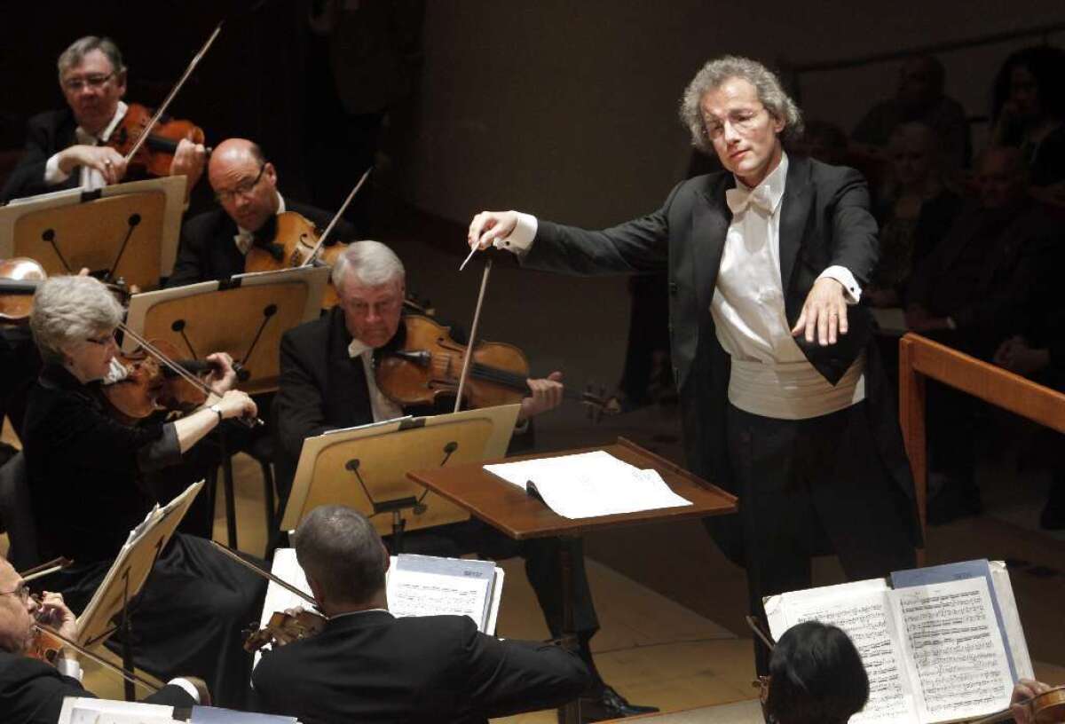 Franz Welser-Most conducting the Cleveland Orchestra at the Renee and Henry Segerstrom Concert Hall in Costa Mesa in 2012.