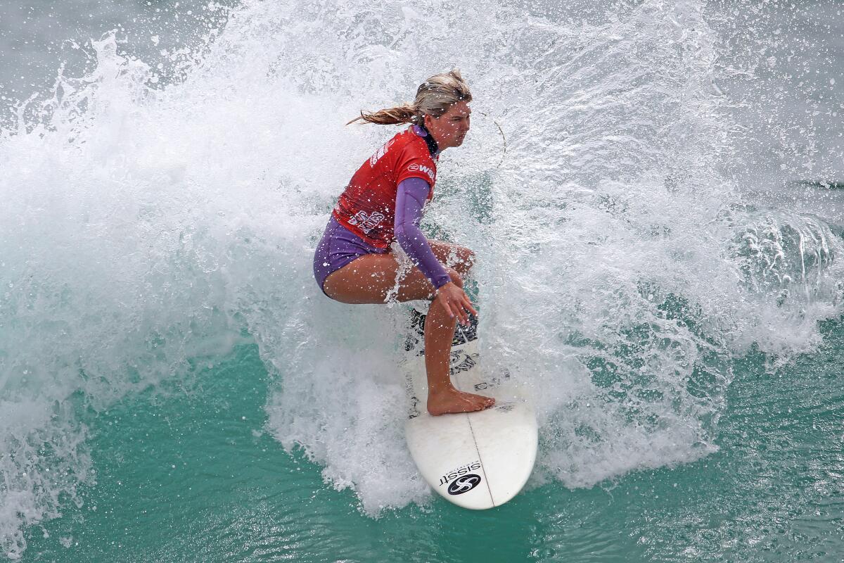 Sawyer Lindblad s'est classé premier en finale de l'US Open of Surfing à Huntington Beach en 2023.