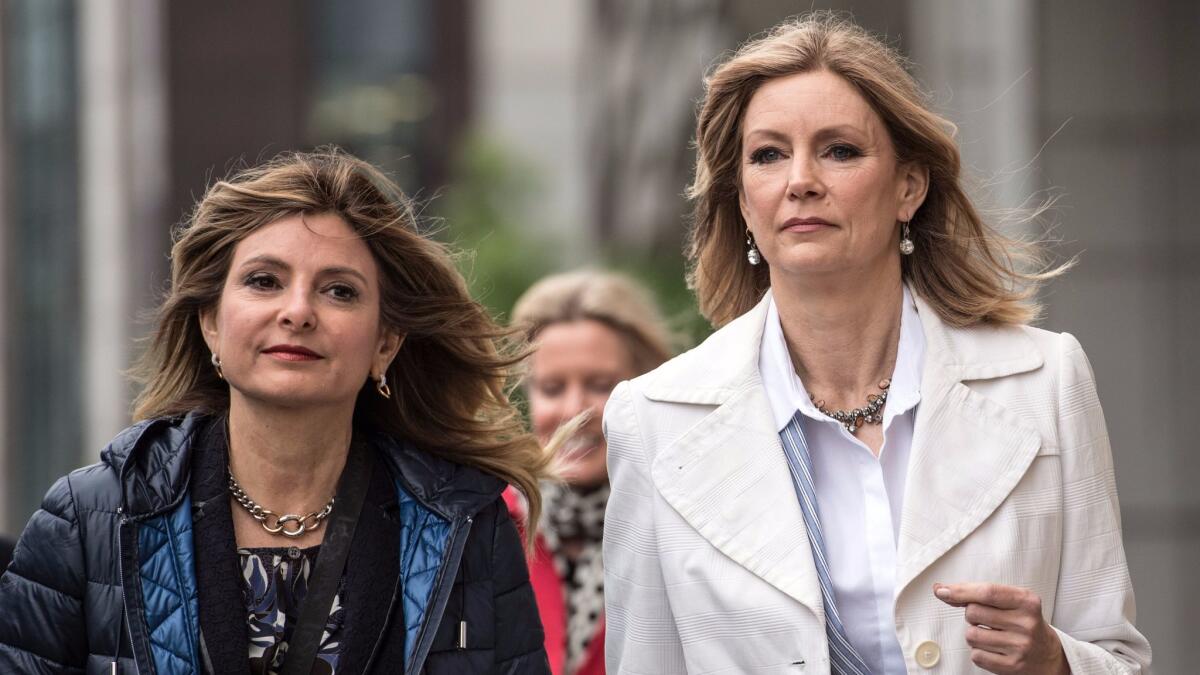Bloom, left, with Wendy Walsh, whose complaint of sexual harassment prompted the ouster of Fox News star Bill O'Reilly.