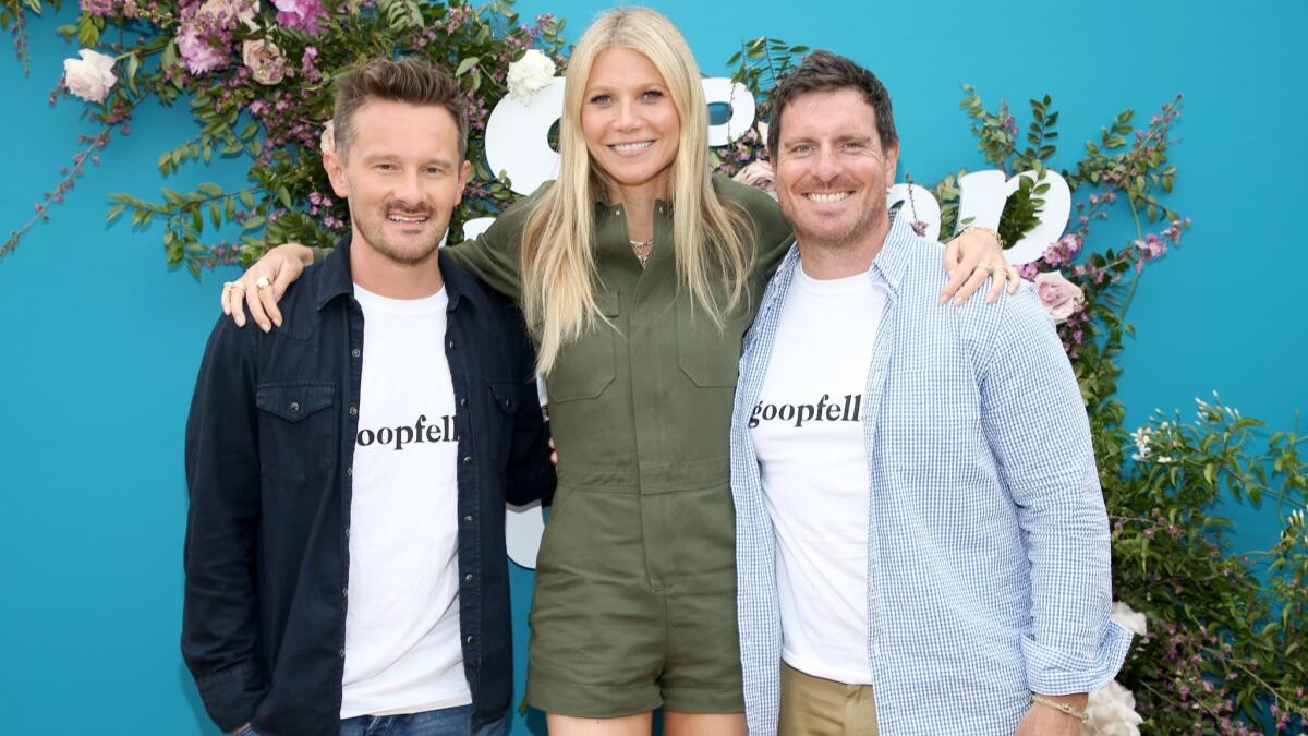 Goop panelist Dr. Will Cole, from left, Goop founder Gwyneth Paltrow and panelist Seamus Mullen at the In Goop Health Summit.