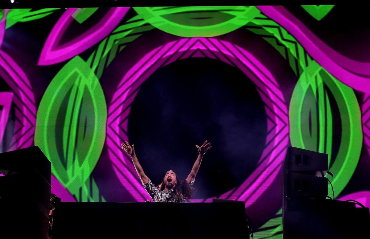 Steve Aoki performs at the Made in America festival in downtown Los Angeles.