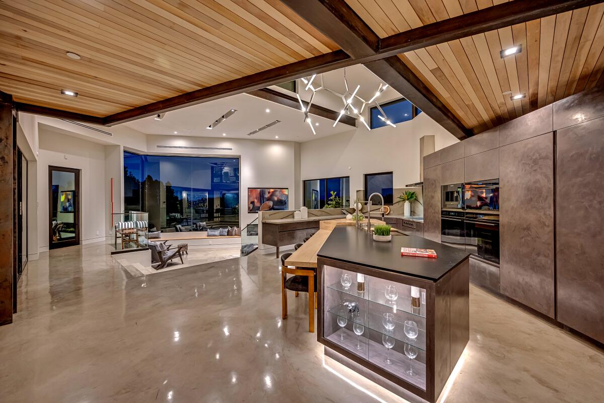 Angles, sleek surfaces and unconventional lighting give our Santa Monica Home of the Week a futuristic appearance.
