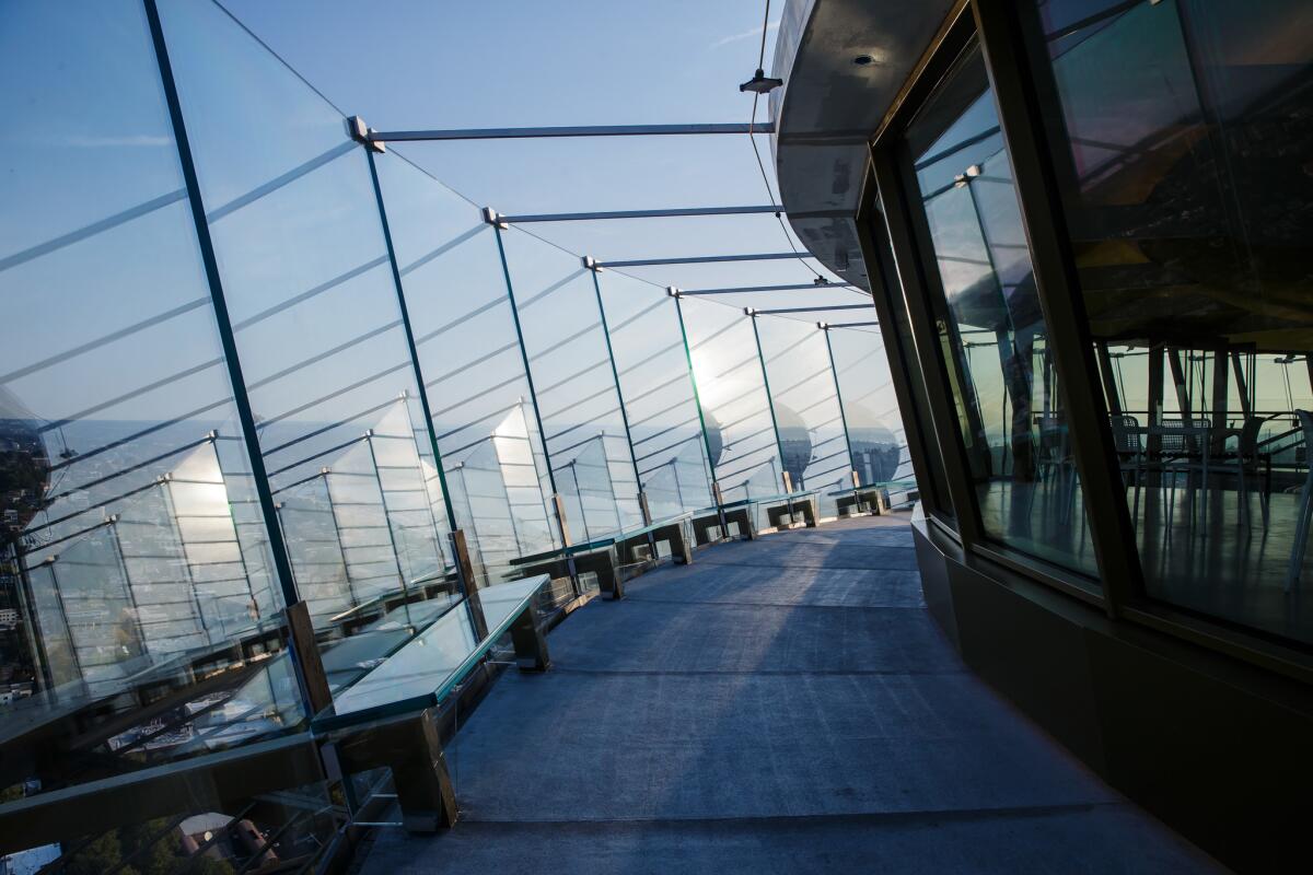 The newly renovated all-glass observation deck in the Space Needle, in Seattle, Wash.