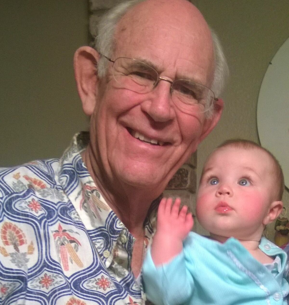 Retired physican Frederick Frye, 85, is pictured in 2015 with his great-granddaughter, Annabelle Mooney.