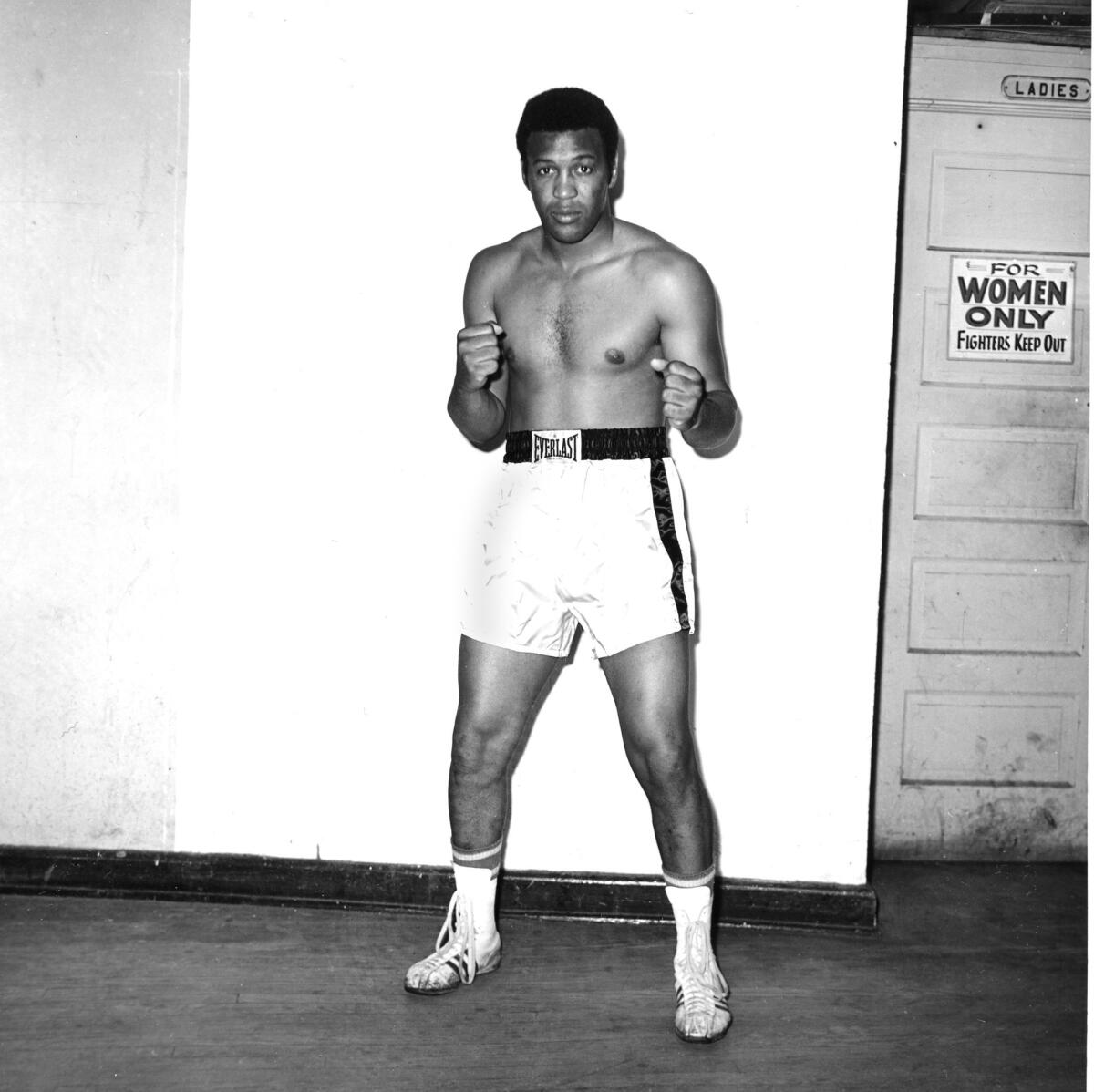Boxer Jimmy Ellis in Miami Beach, Fla., on April 10, 1968, while training for his upcoming WBA championship title bout with Jerry Quarry.