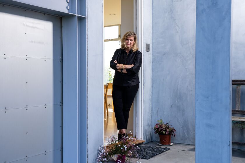 LOS ANGELES, CA - MARCH 26: Director Dennie Gordon poses for a portrait at her home in Laurel Canyon on Thursday, March 26, 2020 in Los Angeles, CA. Like many others in the entertainment industry Gordon is following the safer at home directive in response to the coronavirus. (Kent Nishimura / Los Angeles Times)