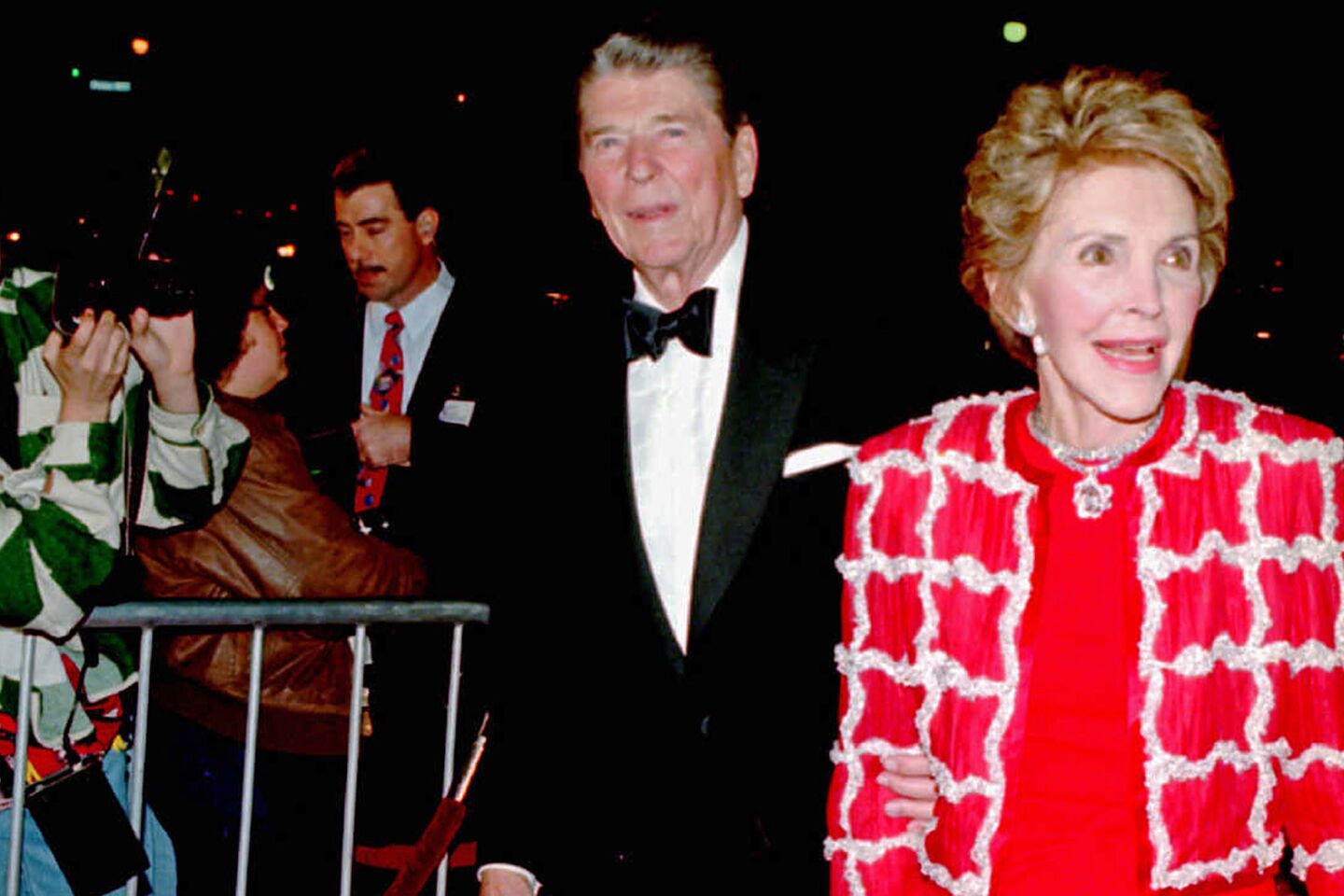 The former president and first lady arrive for the premiere of Andrew Lloyd Webber's "Sunset Boulevard" in Los Angeles in December 1993.