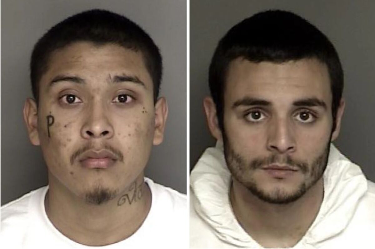 Jonathan Salazar, left, and Santos Samuel Fonseca escaped from the Monterey County Adult Detention Facility early Sunday, authorities said.
