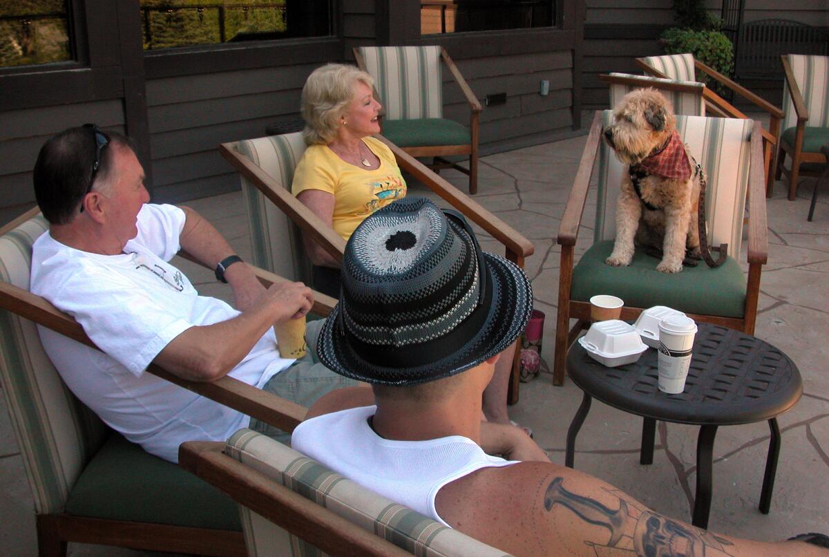 In 2008, Darby hung out with guests at Lake Arrowhead Resort and Spa in Lake Arrowhead, Calif.