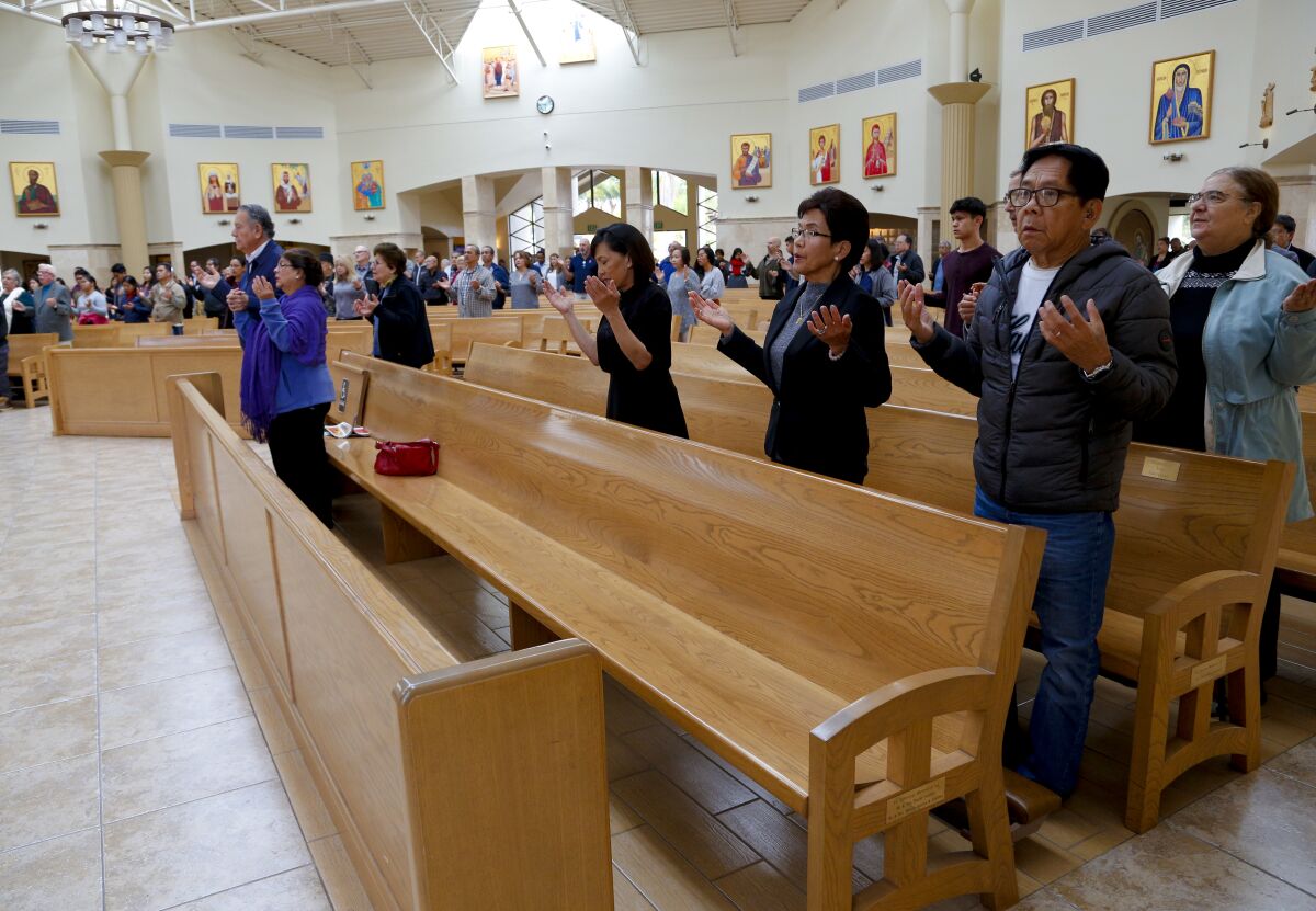 Because of the statewide cancellation of gatherings over 250, the Diocese of San Diego is canceling public masses effective March 16th. The 9:00am mass at Corpus Christi typically would draw about 800 parish members, however on Sunday they had about 150 members