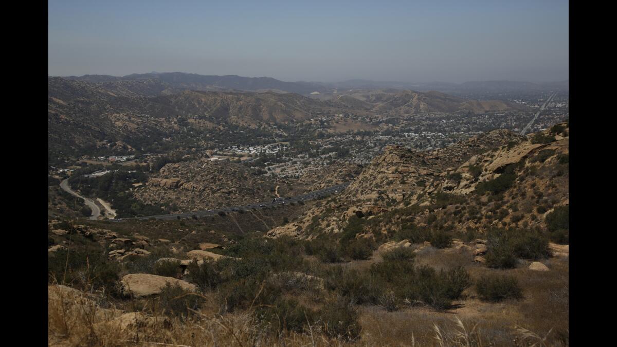 A view as you descend on the Rocky Peak trail.