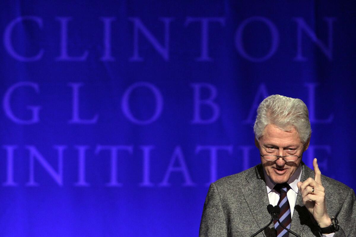 President Clinton speaks during the Clinton Global Initiative at Washington University this month in St. Louis.