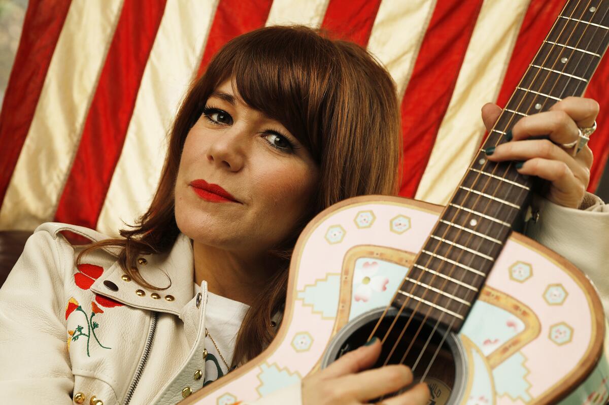 Country-pop-Americana singer-songwriter, musician and actress Jenny Lewis, best known as the lead singer and rhythm guitarist for the indie rock band Rilo Kiley, at her Los Angeles home in February.