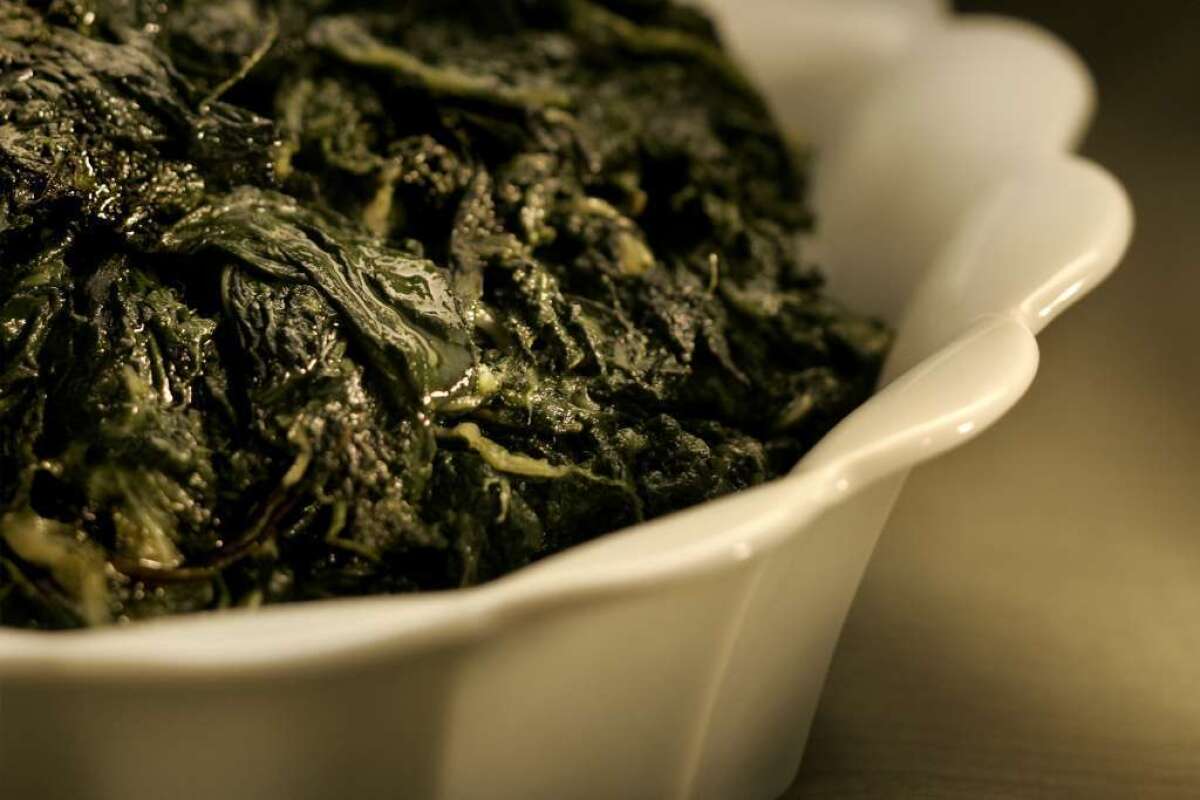 Seasoned with onion, garlic, rosemary and a dried chile de arbol for a little heat, the kale is slowly cooked to the point of caramelization.