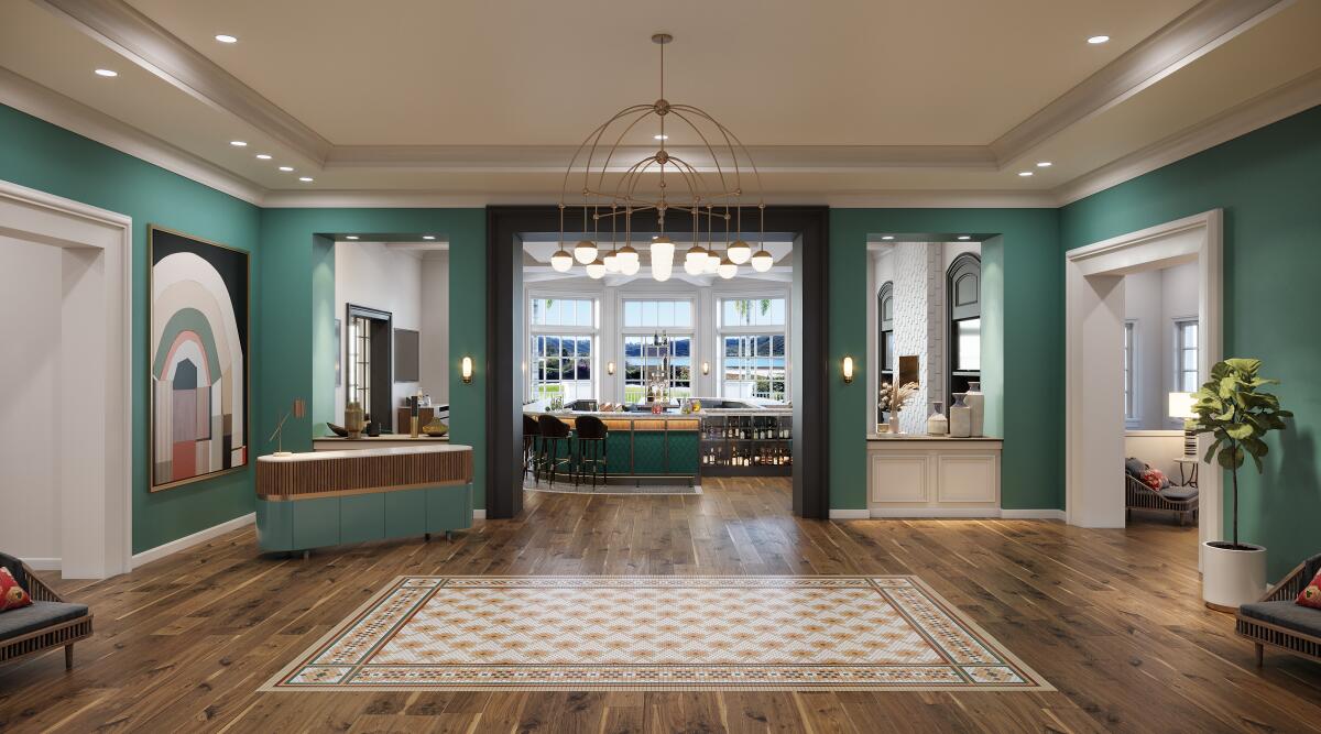 An artist's rendering of Ember & Rye restaurant at the Park Hyatt Aviara in Carlsbad.