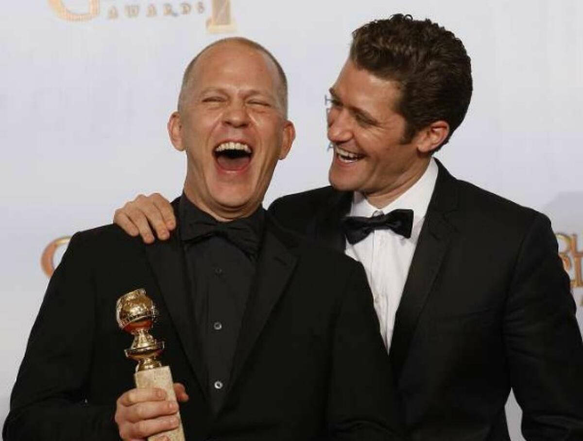Ryan Murphy, left, and Matthew Morrison at the 68th annual Golden Globe Awards in 2011 at the Beverly Hilton Hotel in Beverly Hills.