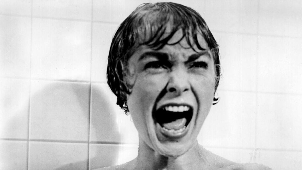 Janet Leigh screaming in the famous shower scene from "Psycho."