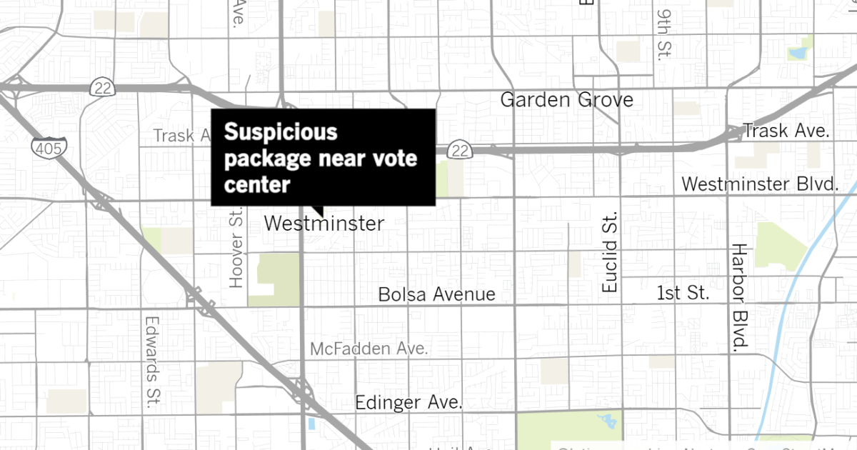 Bomb squad investigating package near Westminster vote center - Los Angeles Times