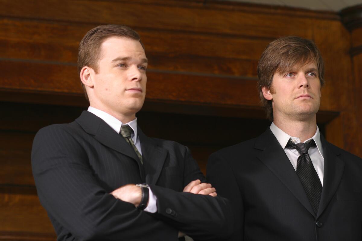 Michael C. Hall, left, and Peter Krause in “Six Feet Under.”