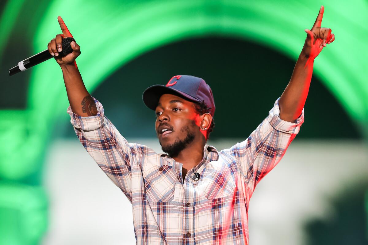 Kendrick Lamar performs during the Budweiser Made in America festival last August at Grand Park in Los Angeles.