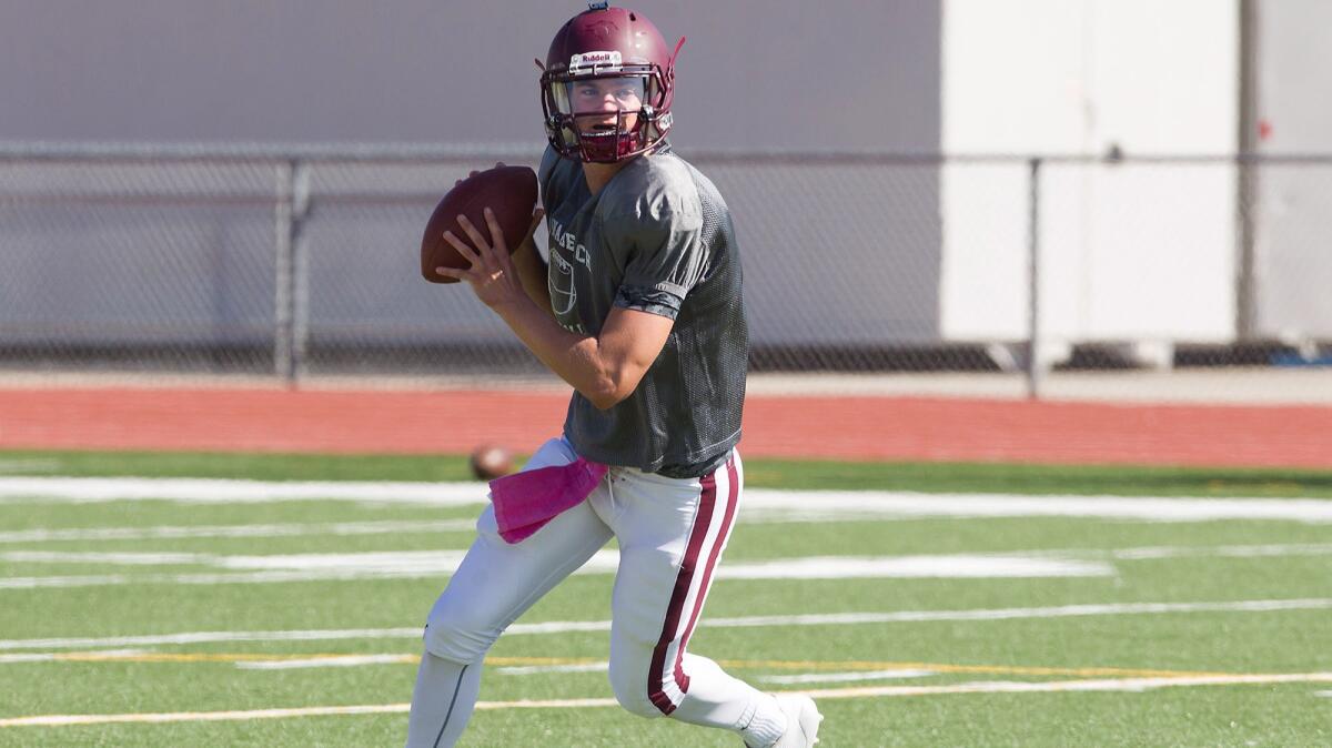 Curtis Harrison and the Laguna Beach High football team looks to snap a five-game losing streak when it faces Costa Mesa on Friday.