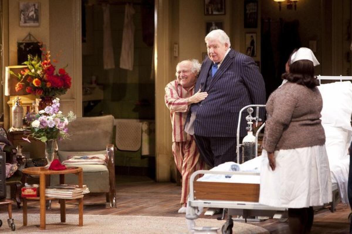 Richard Griffiths, center, with Danny DeVito in "The Sunshine Boys" at London's Savoy Theatre last year.