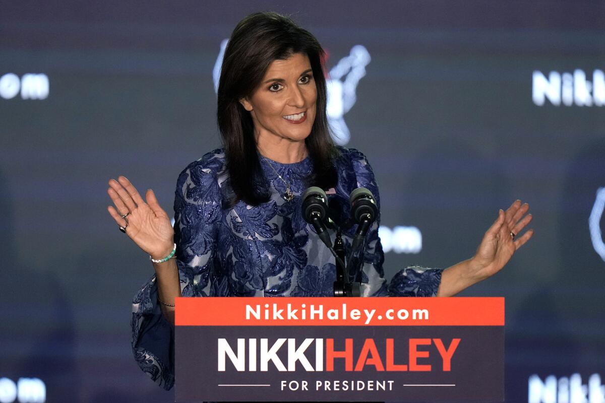 Republican presidential candidate Nikki Haley 