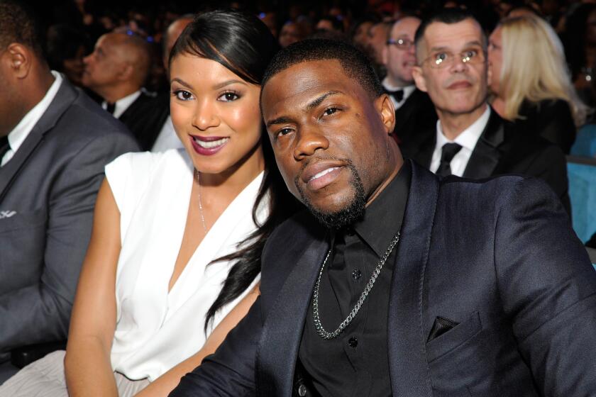 Actor-comedian Kevin Hart of "Real Husbands of Hollywood" with Eniko Parrish.