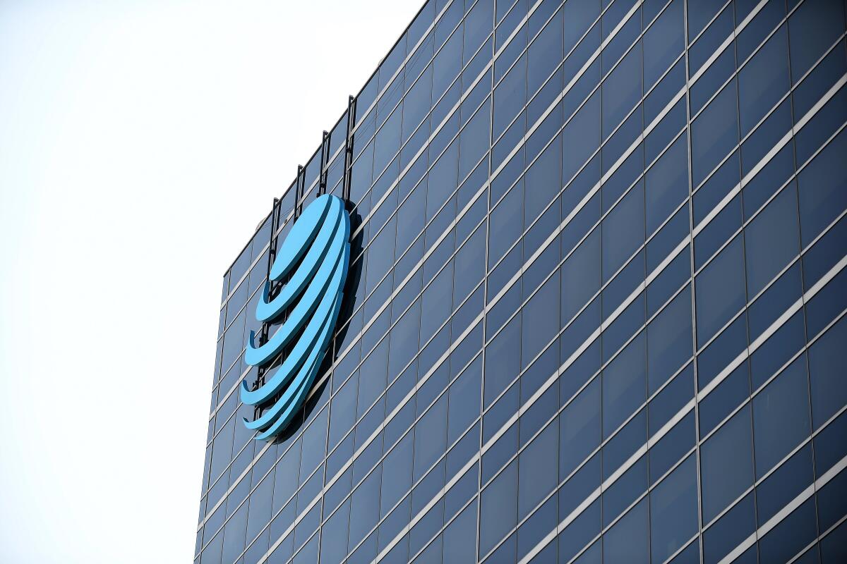 An office building with an AT&T logo